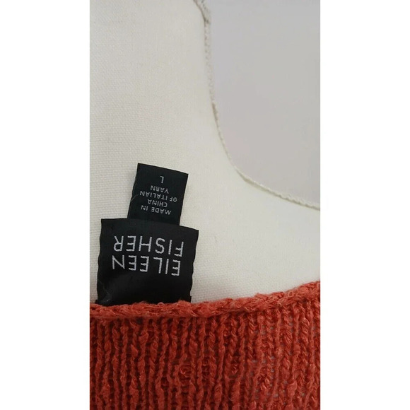 Eileen Fisher  Italian Yarn‎ Sweater Orange Size Large - Picture 7 of 9
